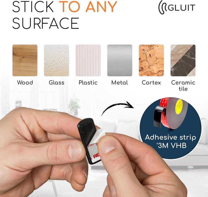 GLUIT Adhesive Desktop Cable Organizer 15 Slots Versatile Cord Holders Wire Clips and Cable Holder Cord Organizer for Desk Table Accessories Office Spaces New Black 5 Pack - Image 3